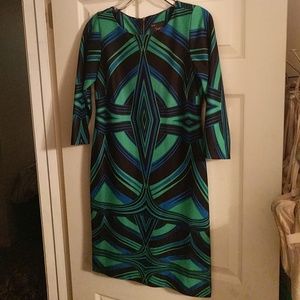 Just Taylor 3/4 inch sleeve shift dress